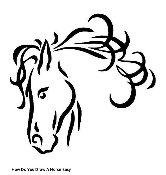 570x600 How Do You Draw A How Do You Draw A Horse Easy Horse Line Drawings