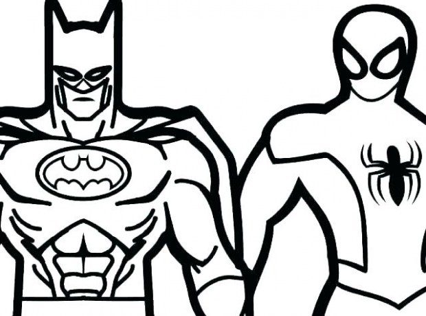 620x460 Popular Spiderman And Batman Coloring Pages Also Batman Sketch