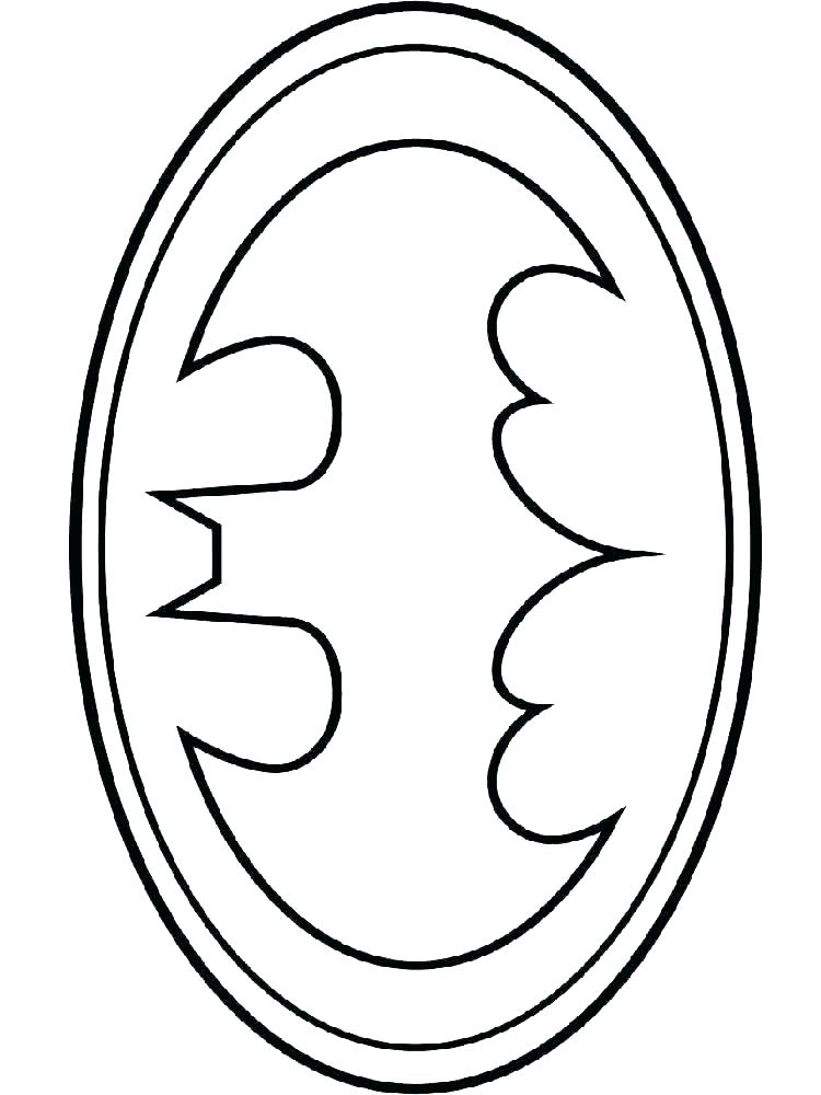 750x1000 Batman Symbol Coloring Pages Logo Outline Emblem Printable Pa