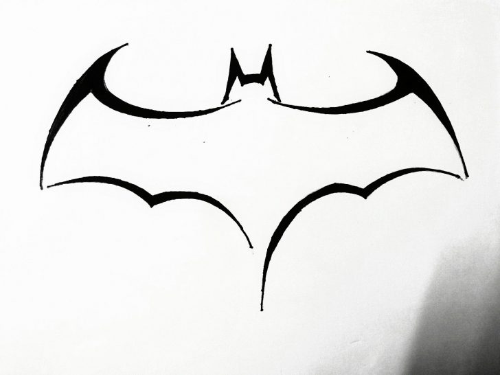 728x546 Cool Batman Logo Drawing For Beginners Wallpaper Symbol Step