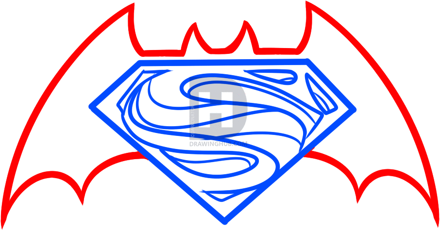 906x476 How To Draw Batman Vs Superman, Step