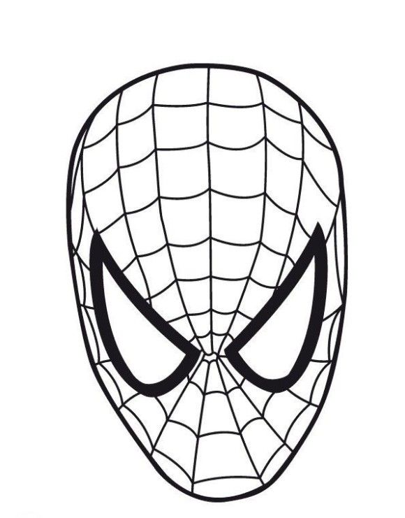 580x741 Printable Spider Man Mask Coloring Page