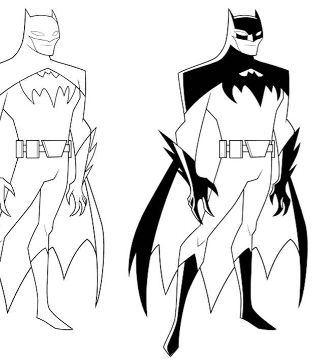 622x716 Batman Drawing Action For Free Download
