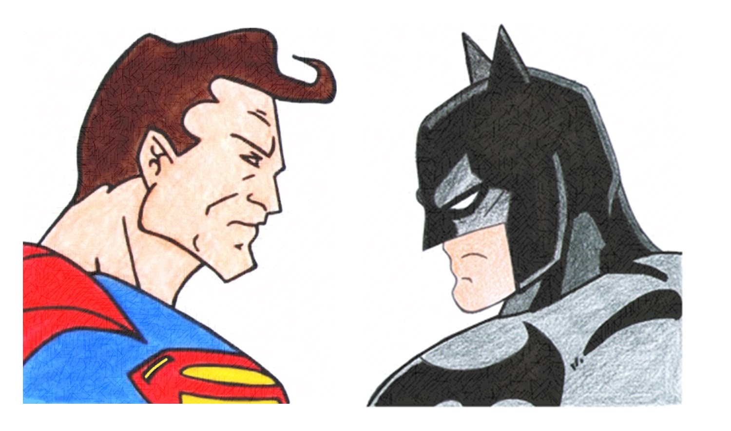 1500x886 Batman V Superman Drawing, Pencil, Sketch, Colorful, Realistic Art