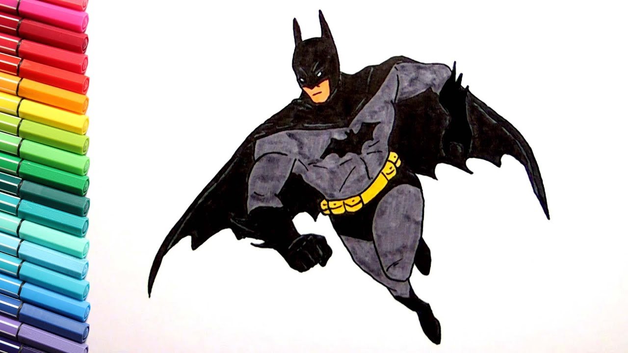 1280x720 Drawing And Coloring Batman And Spiderman Superheroes Color Pages