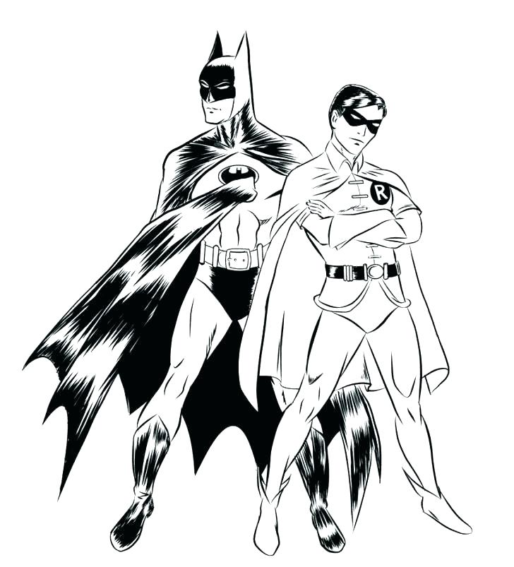 728x803 Batman And Robin Coloring Sheets