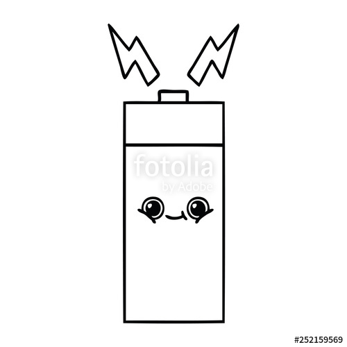 500x500 Line Drawing Cartoon Battery Stock Image And Royalty Free Vector