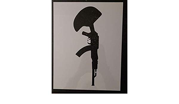 600x350 custom stencil battlefield battle cross gun helmet