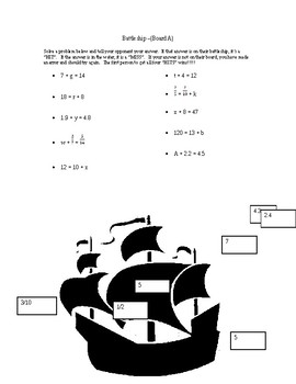 270x350 one step equations adding and subtracting battleship