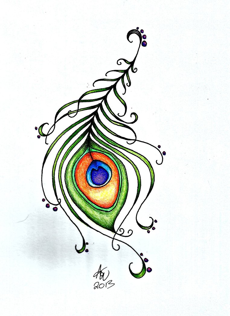 762x1048 Simple Peacock Feather Drawing