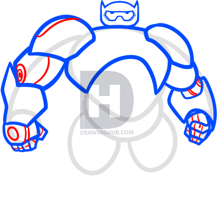 732x720 How To Draw Baymax From Big Hero Step