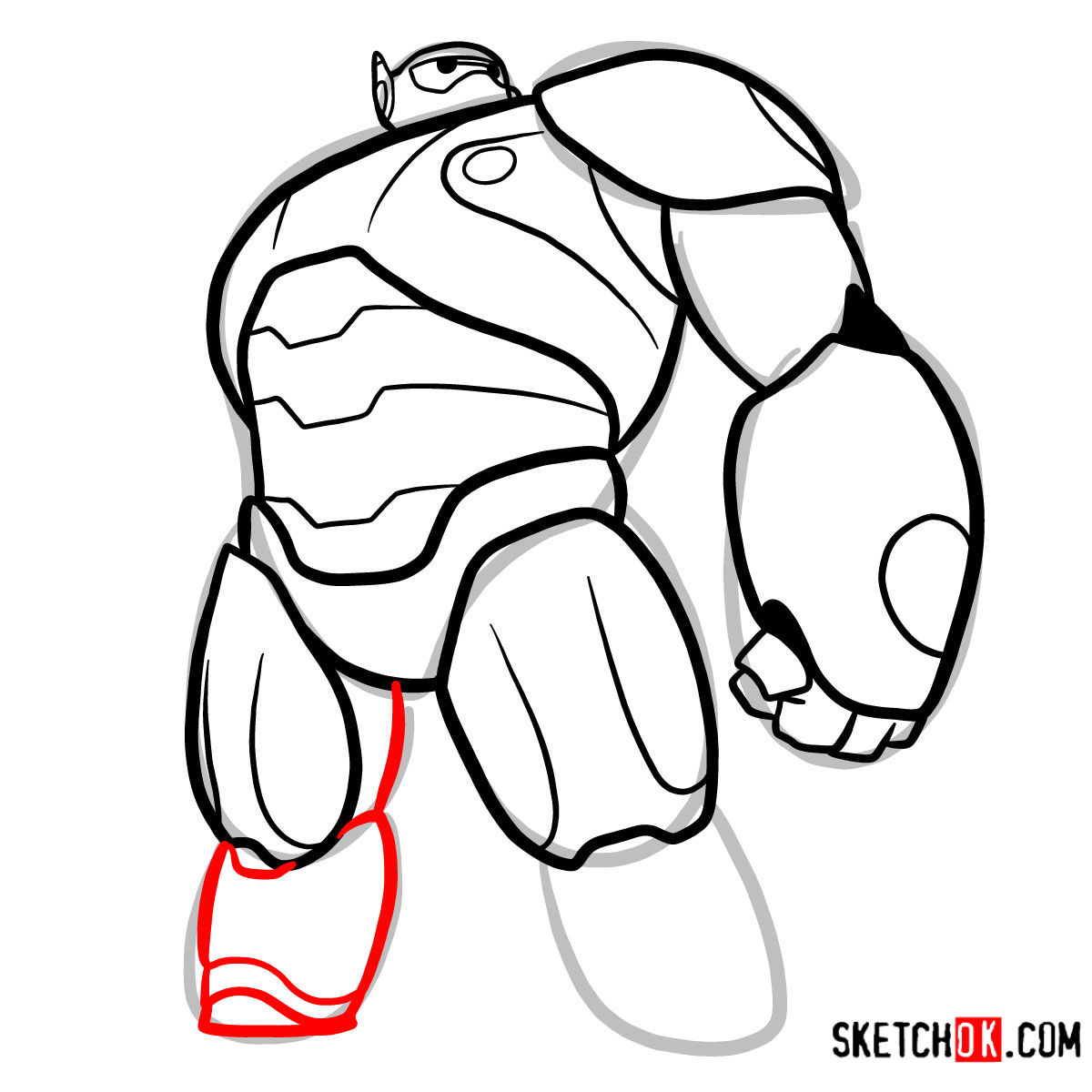 1200x1200 How To Draw Baymax In His Red Armored Suit