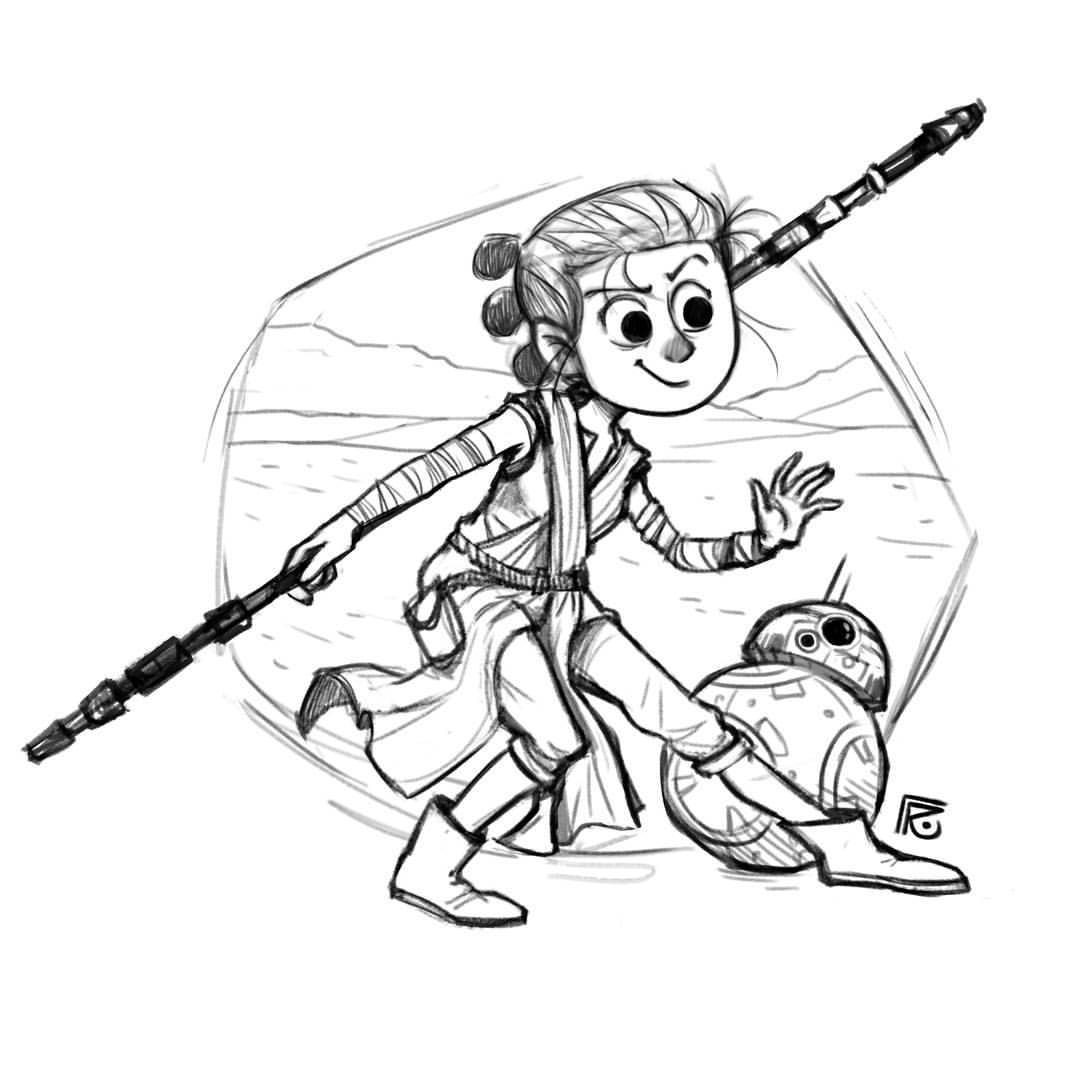 1080x1080 Rtumblr Rey And Bb Sketching A Fan Art Of These Amazing