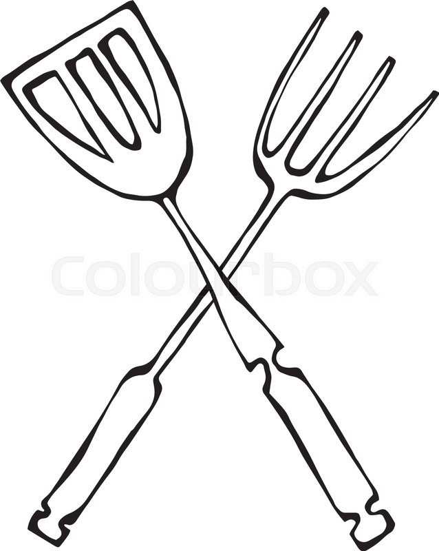 638x800 Bbq Or Grill Tools Icon Crossed Stock Vector Colourbox