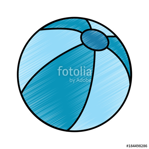 500x500 Beach Ball Play Activity Plastic Vector Illustration Drawing Image