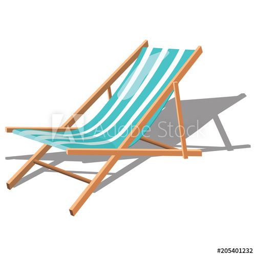 500x500 Cartoon Chaise Longue For The Beach Illustration Of A Rollaway