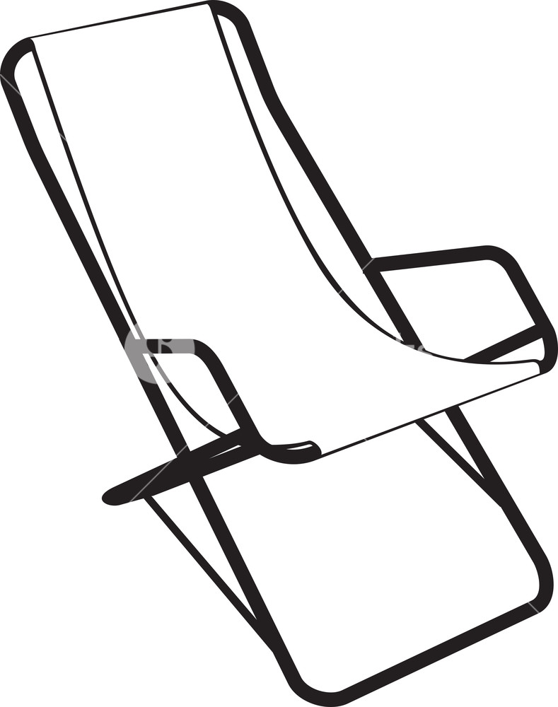 789x1000 Beach Chair Silhouette Royalty Free Stock Image