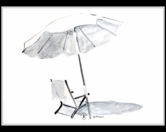340x270 Beach Chair Painting Etsy