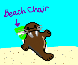 300x250 Walrus In A Beach Chair