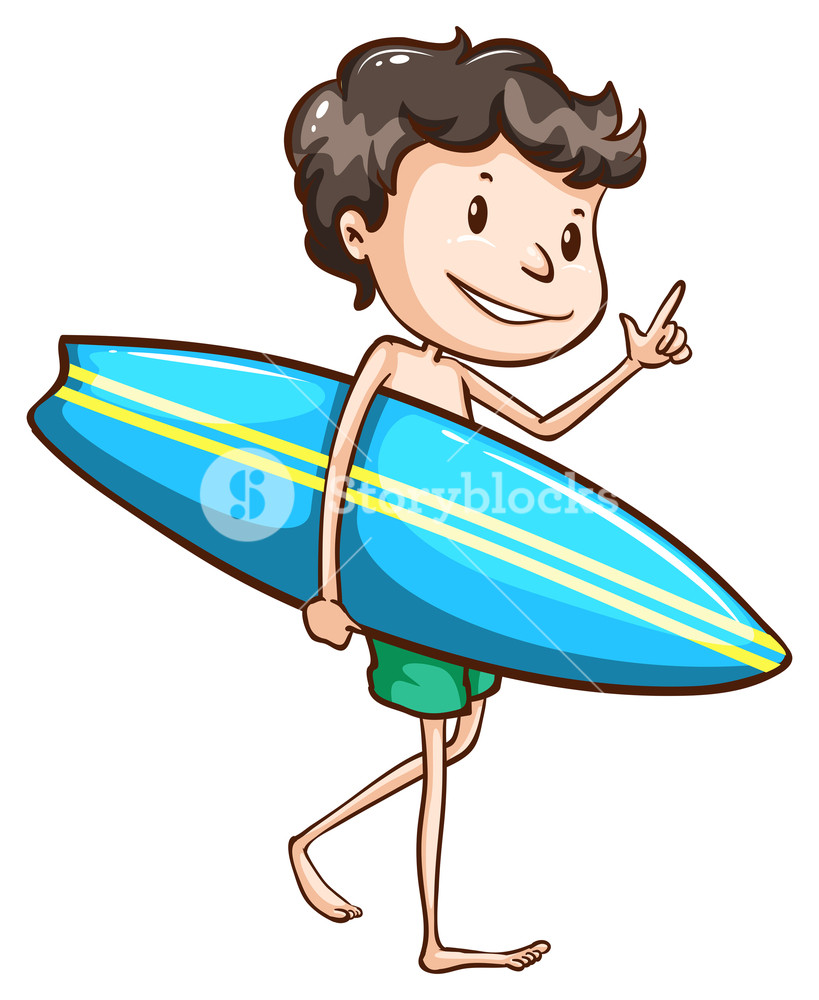 819x1000 Illustration Of A Simple Drawing Of A Boy Going To The Beach