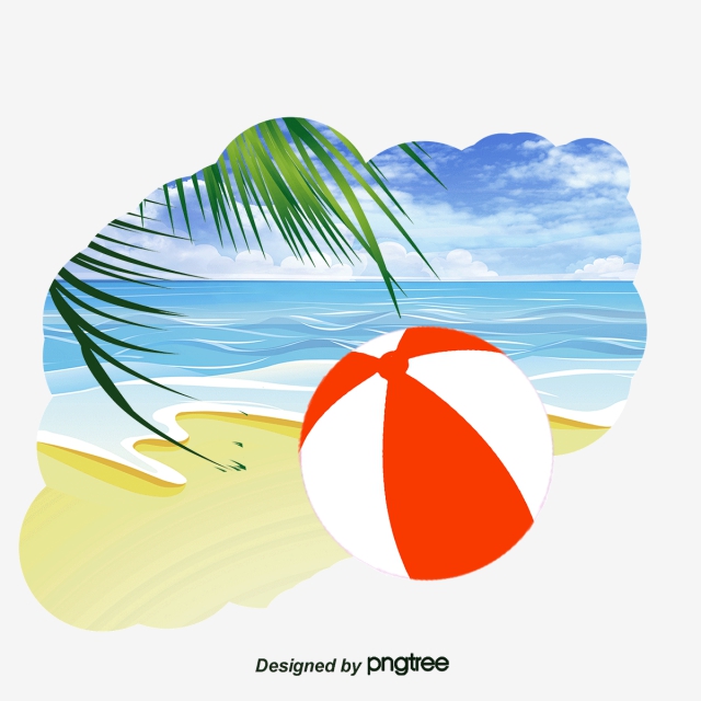 640x640 Summer Beach Vector Drawing Material, Summer Vector, Beach Vector