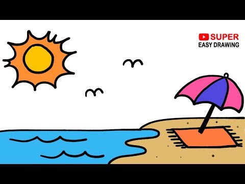 480x360 How To Draw Summer Beach Easy And Quick