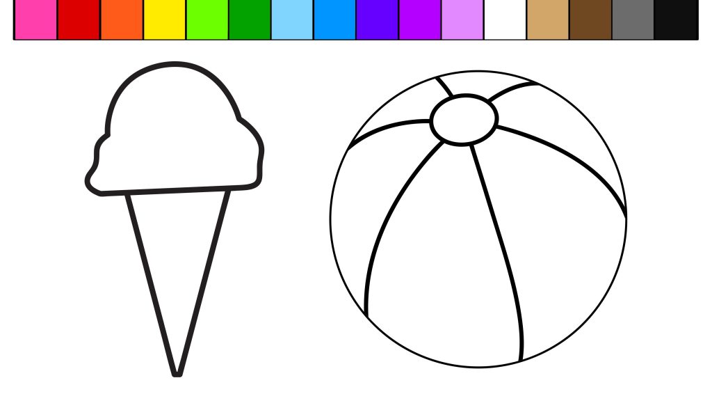 1024x576 Coloring Sheet Of A Beach Ball New Beaches Drawing At Getdrawings