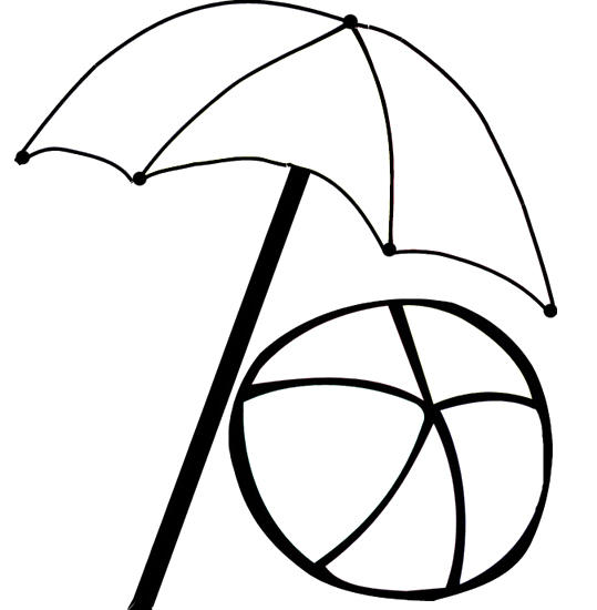 539x550 Beach Umbrella Coloring Pages With Ball