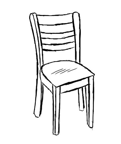 460x549 Stunning How To Draw A Wooden Chair Isometric Drawing