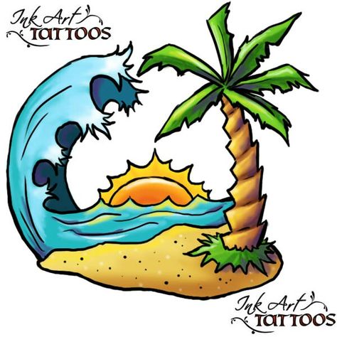 474x474 beach tattoo tattoo ideas island tattoo, tropical tattoo, palm