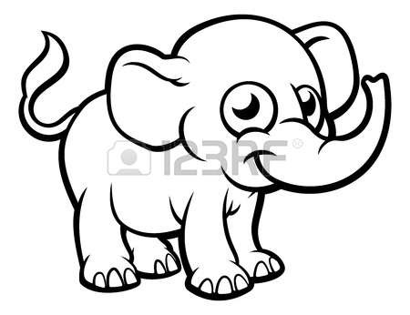 450x346 Elephant Outline Drawing Beach Clipart Lovely Cartoon Set