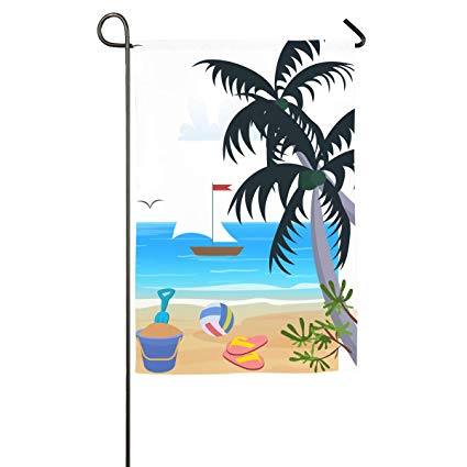 425x425 Beach Drawing Home Garden Sign Decorated As Indoor