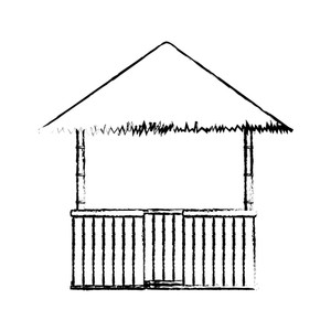 300x300 Hut Of Beach House And Summer Theme Isolated Design Vector