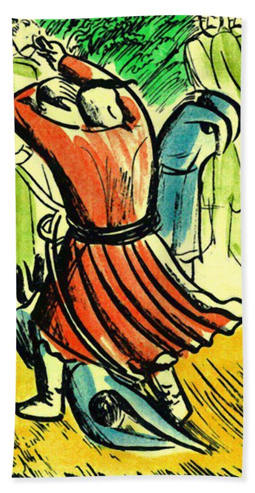 500x967 Illustration To The Kobzar Beach Towel For Sale