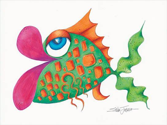 544x409 tangerine scales original pen,ink and pencil drawing fish art art