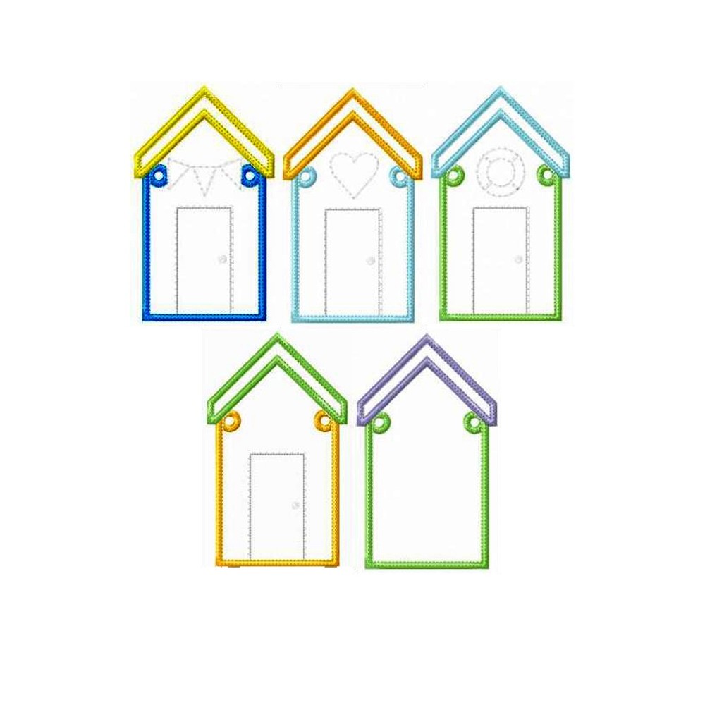 1000x1000 Beach Hut Banner In The Hoop Project Machine Embroidery Design Pattern