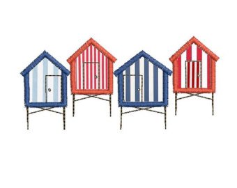 340x270 Beach Huts Applique Etsy