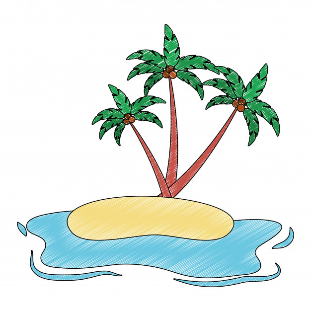626x626 Beach Landscape Isolated Icon Vector Illustration Design Vector