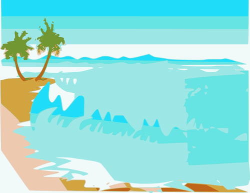 500x385 Vector Drawing Beach Landscape