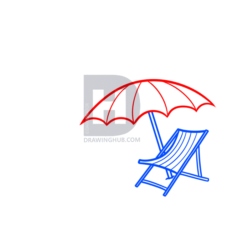 725x720 How To Draw A Beach Scene, Step