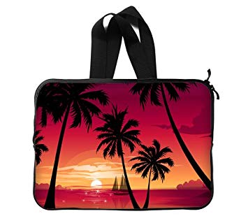 355x319 Drawing Beach Sunset Customized Art Printing Laptop Sleeve Inch