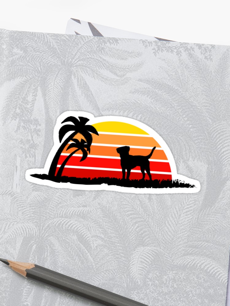 750x1000 Labrador Retriever On Sunset Beach Sticker