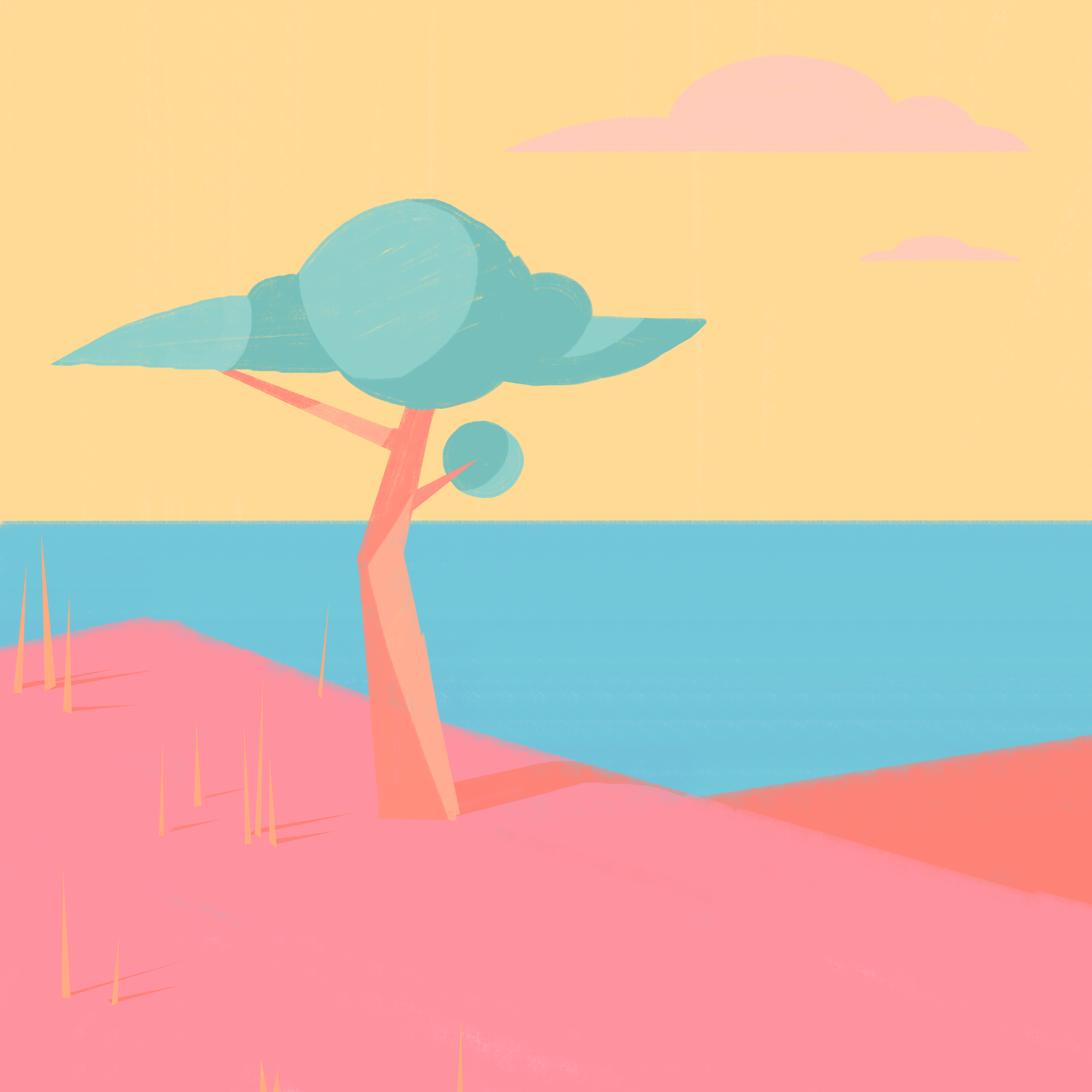 2400x2400 Lil' Beach Sunset Doodles