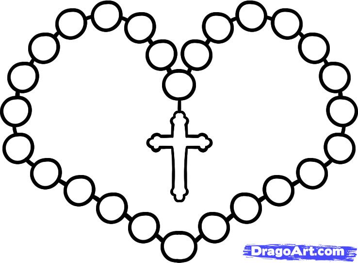 738x541 Draw Rosary Beads, Rosary, Step