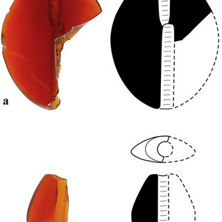 320x320 The Two Carnelian Beads From Nhc A The Rhomboid Bead B