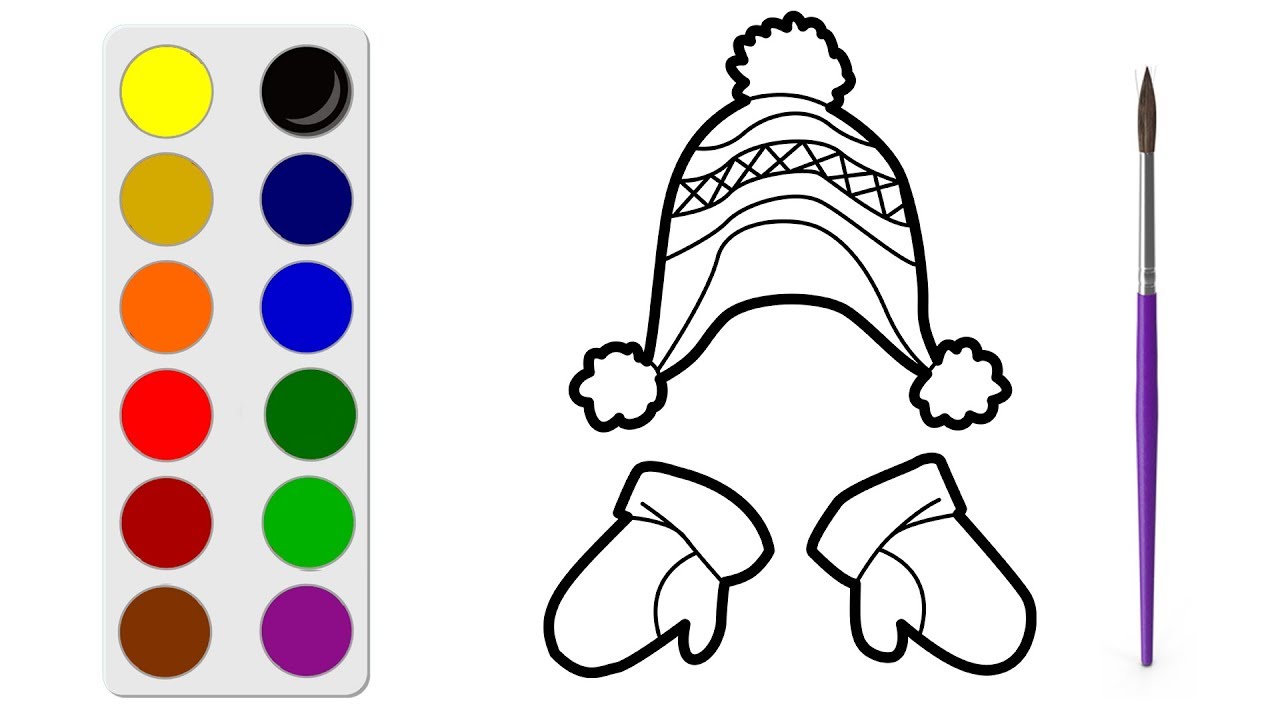 1280x720 Drawing And Coloring Beanie For Winter Painting For Toddlers