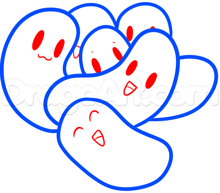 832x731 How To Draw Jelly Beans, Step