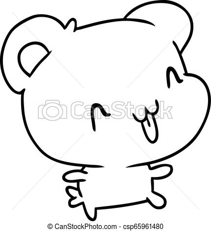 430x470 Line Drawing Kawaii Cute Happy Bear Line Drawing Illustration