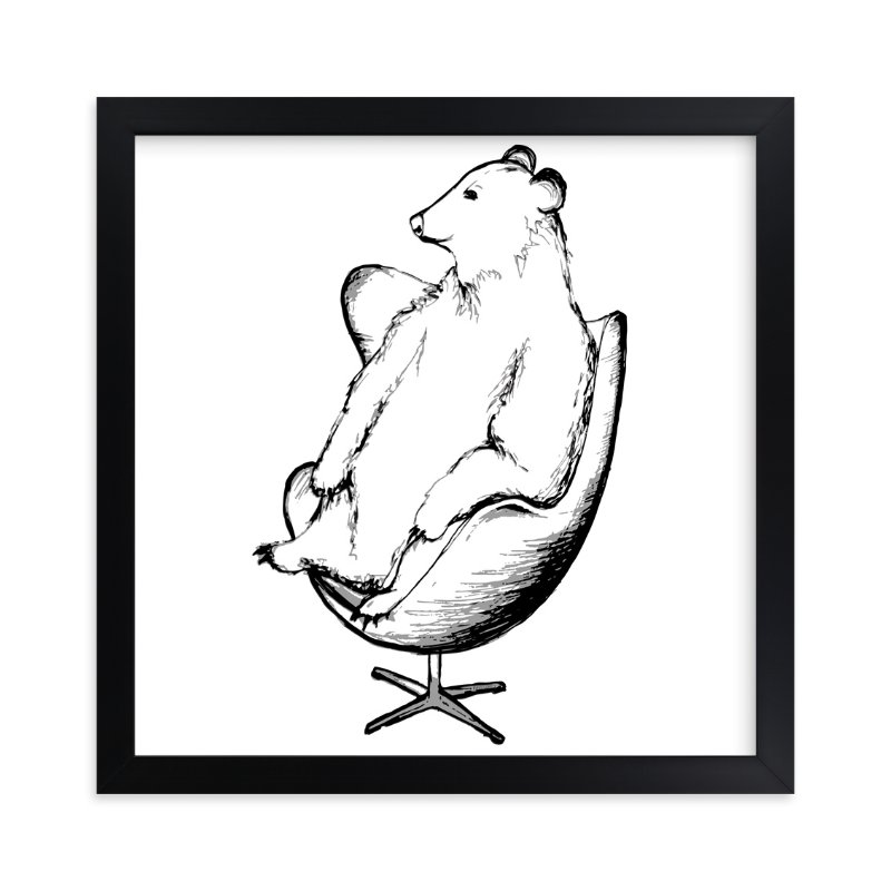 800x800 Egg Chair Bear Wall Art Prints