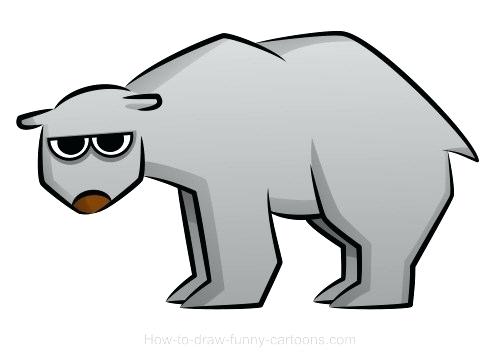 500x360 Polar Bear Drawings Polar Bear Drawing Simple Running